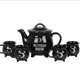 Witches Brew Ceramic Cauldron Tea Set