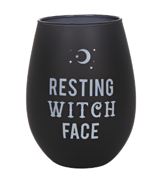 Resting Witch Face Wine Glass